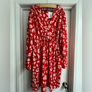 Flirty red and pink dress, In the Style brand, US22